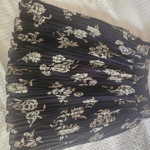 INC International Concepts Black Floral Midi Skirt